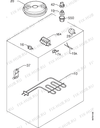 Взрыв-схема плиты (духовки) Zoppas PR591C - Схема узла Electrical equipment 268